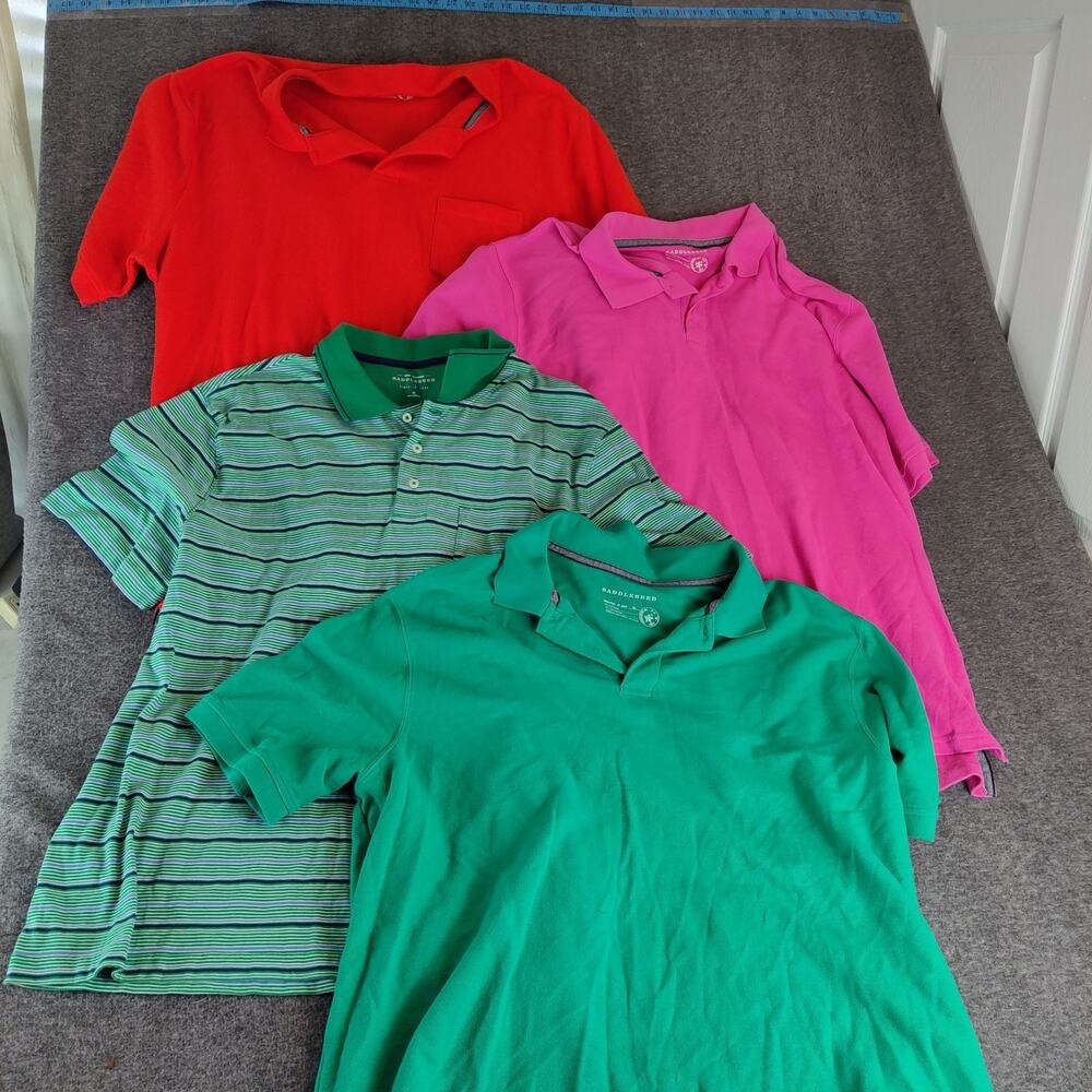 Lot Of 4 Saddlebred Mens Perfect Polo Shirt XL Short Sleeve